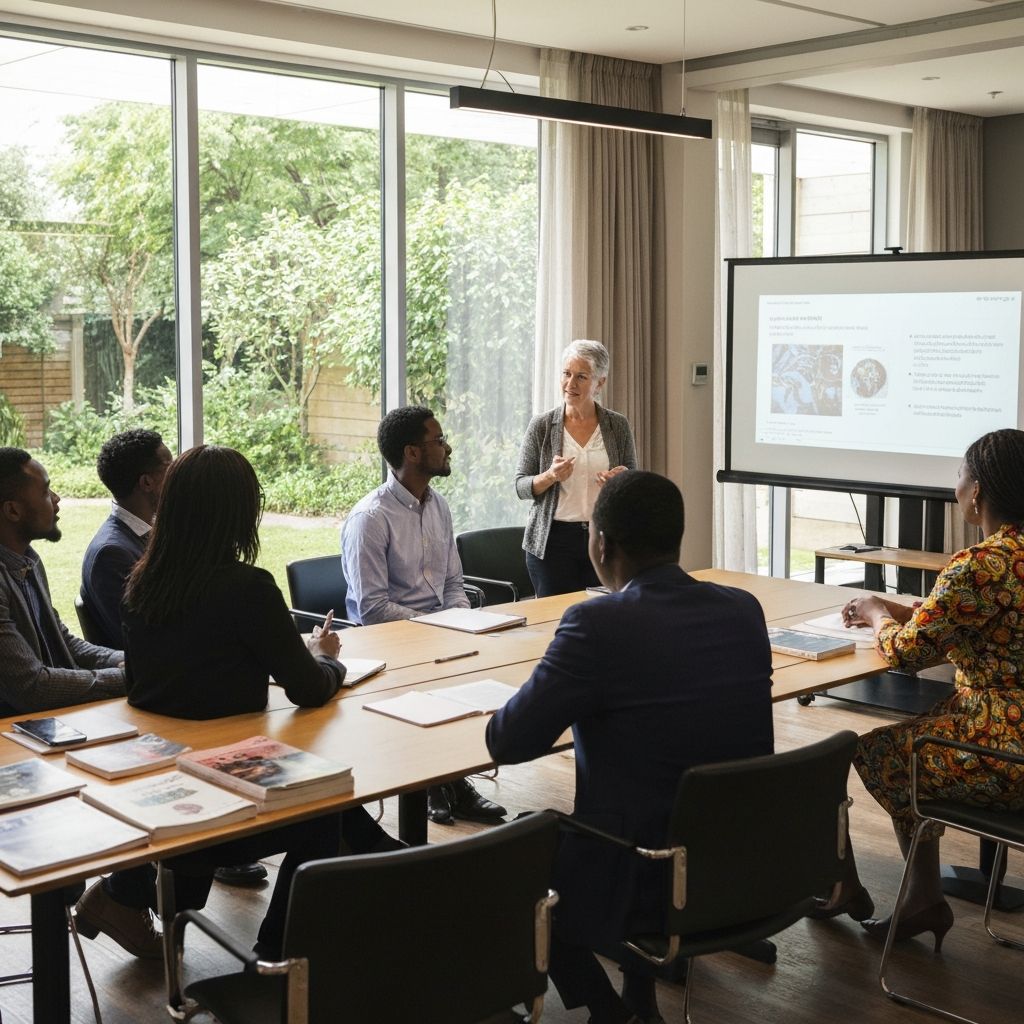 PhD researcher presenting findings